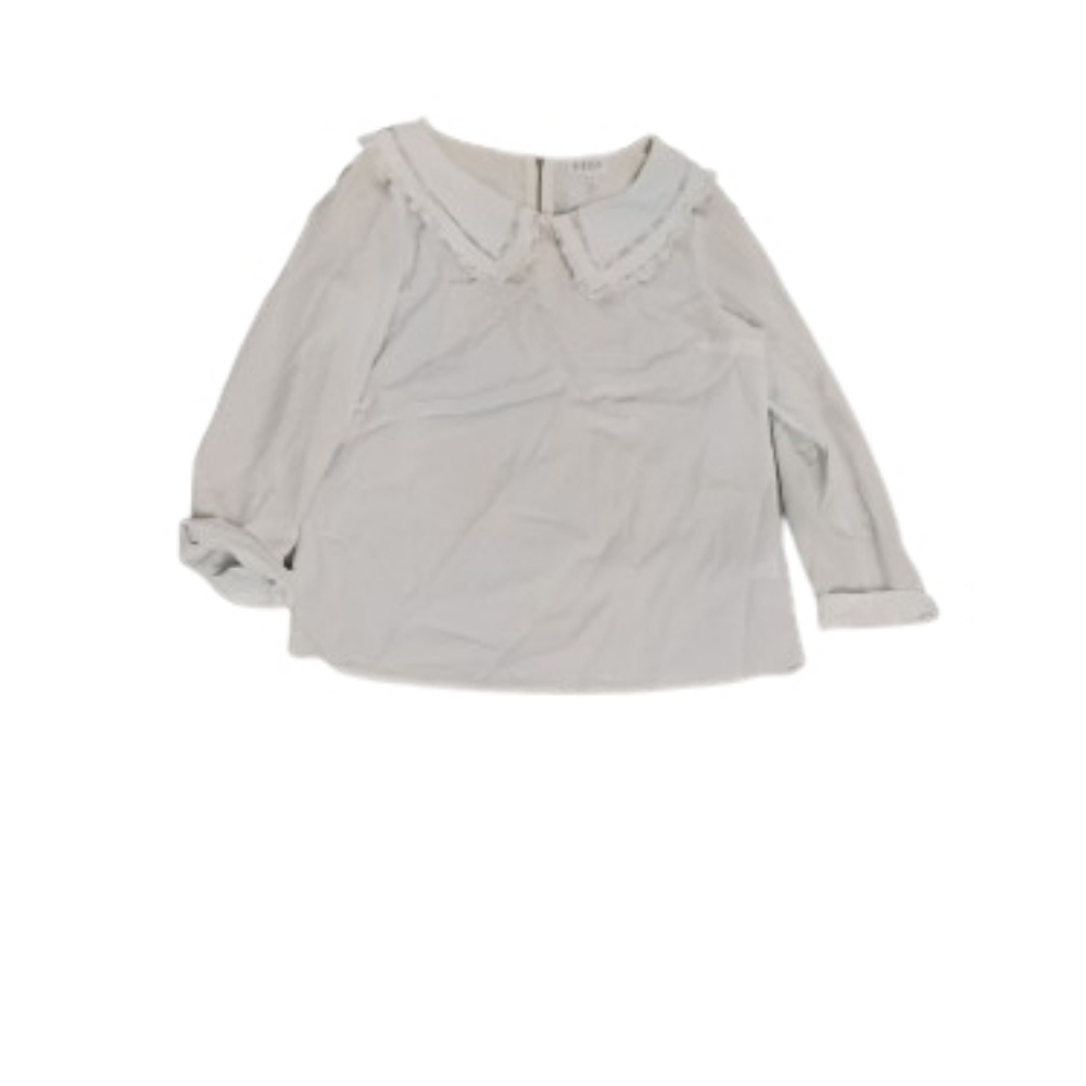 Claudie Pierlot Peter Pan Lace Accent Collar Blouse Top